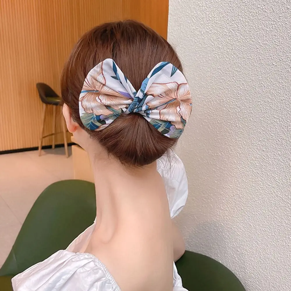 3Pcs Hair Accessories Cloth Hair Band Bun Print Bun Maker Hair Circle Multicolor Ponytail Holder Women