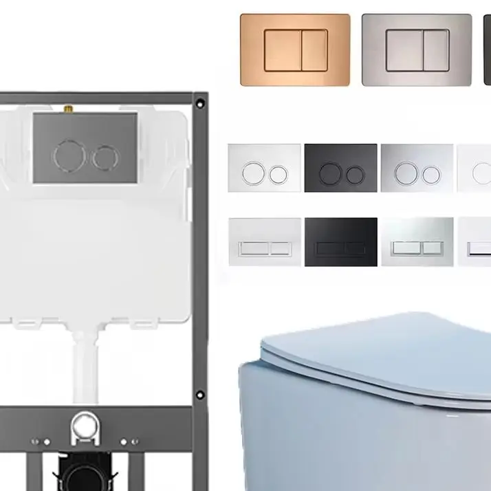 HM-207 OEM/ODM Wall Hung Toilet, Modern Bathroom Ceramic WC with Concealed Cistern Tank, Durable Sanitary Ware for Home Use