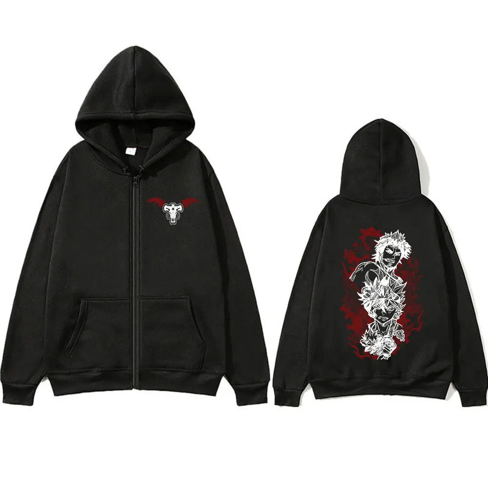 Anime Black Clover Yami Sukehiro Asta Zipper Hoodies Men Women Clothing Fashion Casual Zip Up Hooded Sweatshirts Coats Jacket view 5