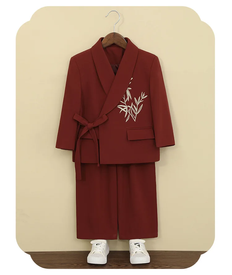 Anzug-Set für Jungen A5055, Kinderkostüm für Bühnenauftritte, Partys, Laufstegshows, Blazer für Blumenjungen, formelles Outfit für Geburtstagsfeiern – Detail 6