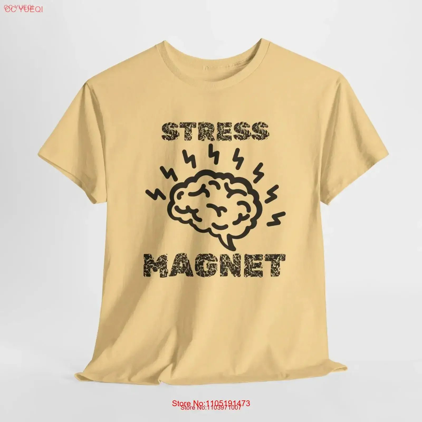 Stress aimant t-shirt drôle Relatable vintage lavé graphique homme haut pour un usage quotidien polyvalent légèrement étiré