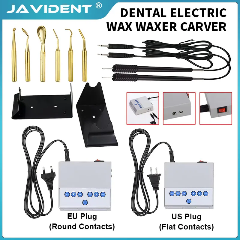 Dental Electric Wax Waxer Carver Contains With 6Pcs Double Carving Pen  Wax Caring Kit for