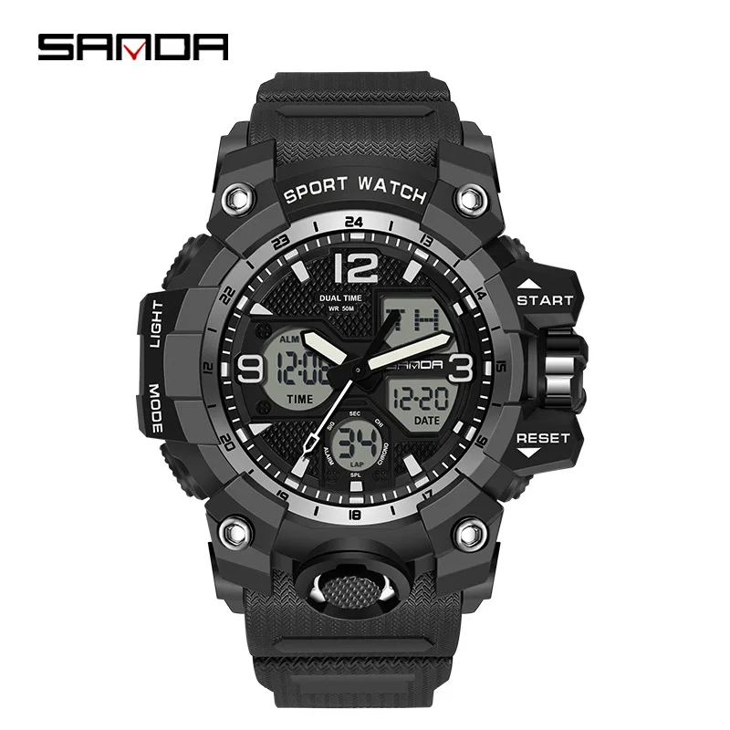 Fashion Sanda Top Men Military Watches G Style White Sport Watch Led Digital 50m Waterproof S Shock Male Clock Relogio Masculino