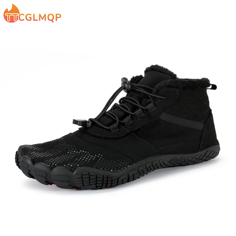 2023 Winter Booties Men Snow BareFoot Casual Shoes Outdoor Work Shoes Ladies Warm Fur Men Ankle Shoes Male Snow Boots Plus Size