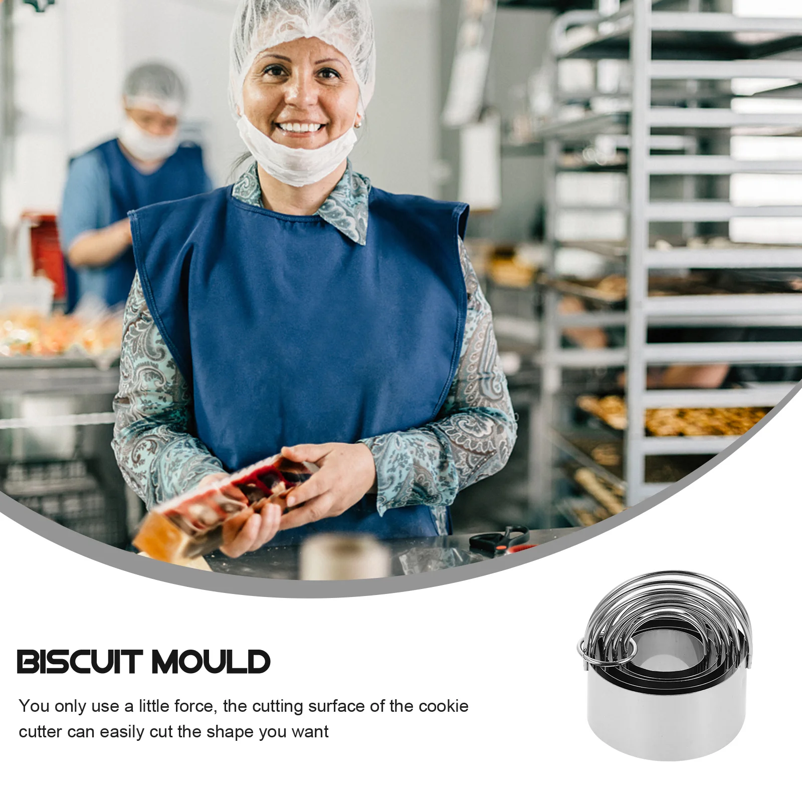 

5Pcs Round Baking Cutters Mousse Circle Set Smooth Edge Cookie Shaping Mold for Cookies Cakes Easy to Use Space Saving Stainless