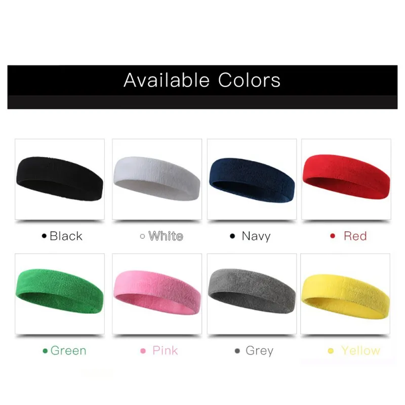 Pure Color Sports Headband Running Headwear Sweat-Absorbent Headband Basketball Antiperspirant Belt Fitness Sweat Guide Belt