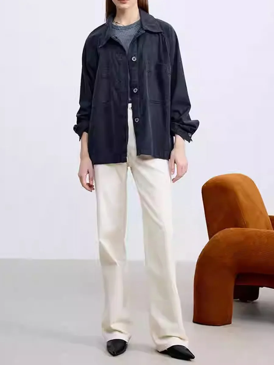 

Женские прямые джинсы SueM с высокой талией, свободного кроя, износостойкие, белые, повседневные, осенние