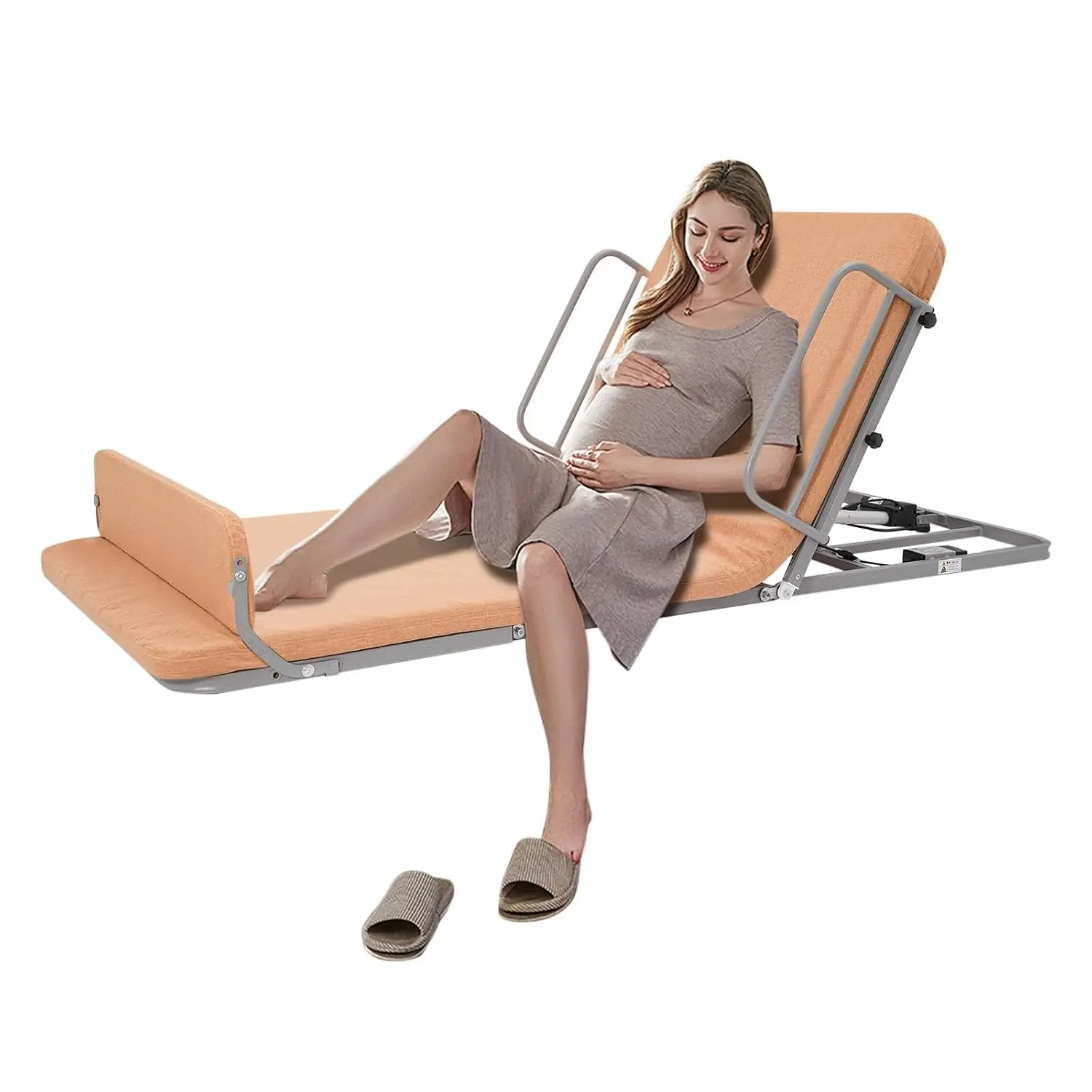 

Electric Lifting Backrest for Bed, 2~70° Adjustable Power Lifting Backrest with Guardrail & Footrest, 297.62lbs, Customized