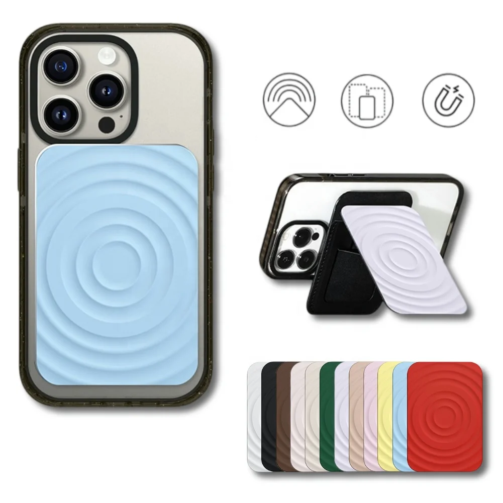 2IN1 السائل سيليكون تموج المغناطيسي مع فتحة للبطاقات محفظة حامل هاتف مغناطيس قوي المفاجئة مع حامل هاتف بطاقة تمكين NFC