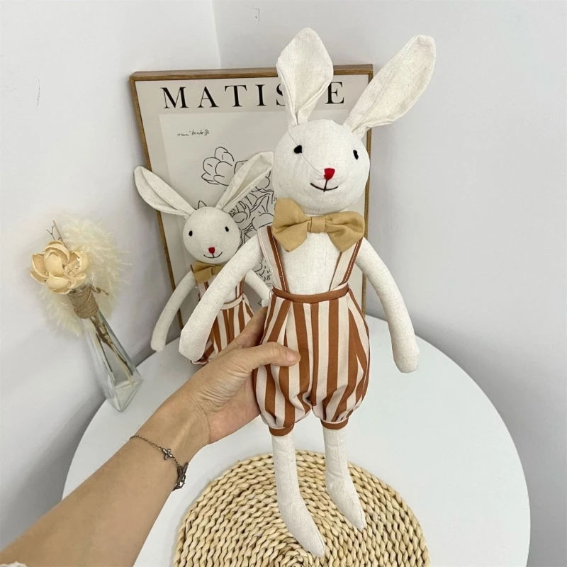 N80C Strap Rabbit Baby Soothing Toy Cotton Newborn Photograph Props for Boys Girls