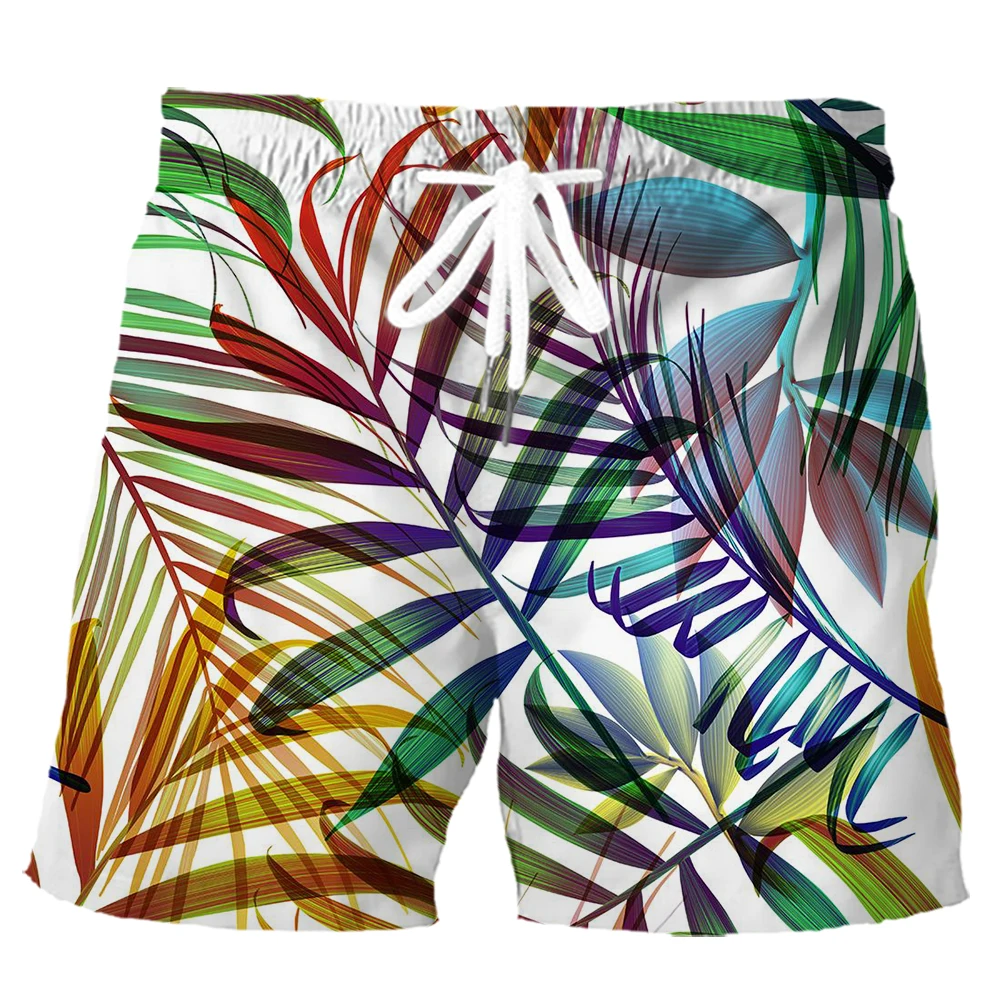 HX pantalones cortos de playa Hawaianos Para Hombre, Ropa con estampado floral de hojas polinesianas, bolsillos, a la moda