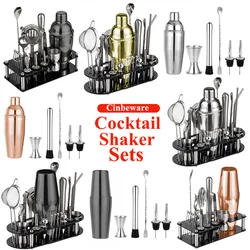 Cocktail Shaker Set Complete Professional Bartender Kit  Boston Shaker Cocktail Utensils and Mixer Kits Home Bar Accessories