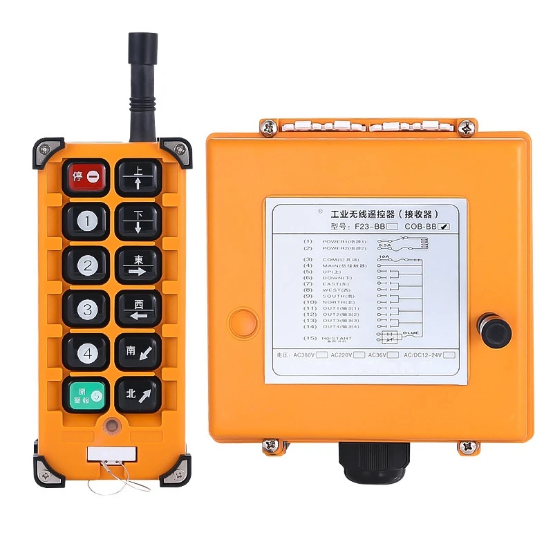 Imagem -02 - Transmissor Mais Receptor Controle Remoto de Rádio sem Fio Industrial Interruptor Controle de Velocidade Única Grua Guindaste Controlador F23-bb F23-a Mais +