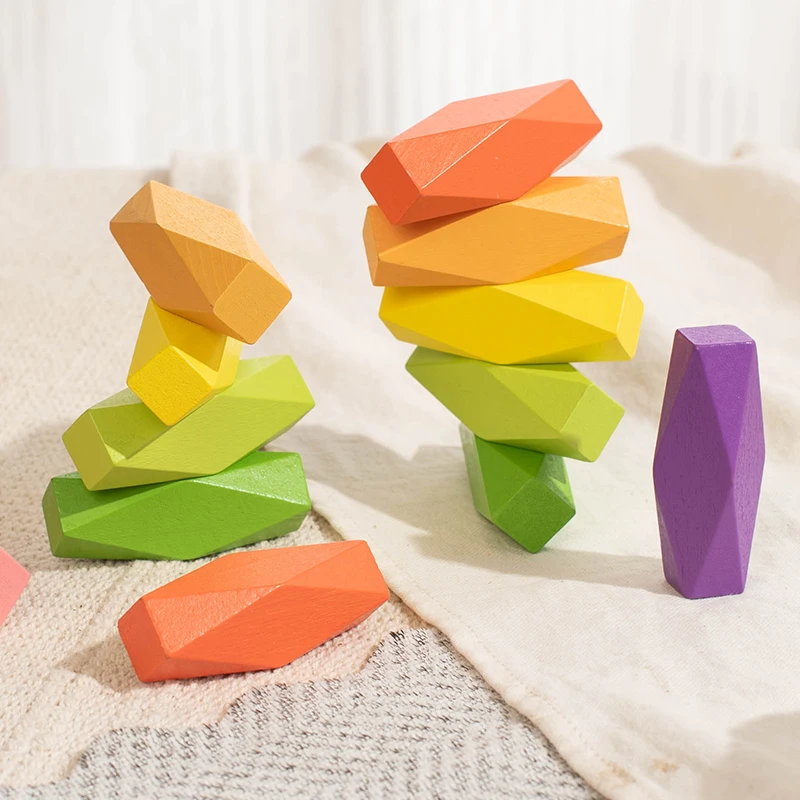 Color-matched bottle stacking stone matching game educational learning toys suitable for children's classes, family gatherings a