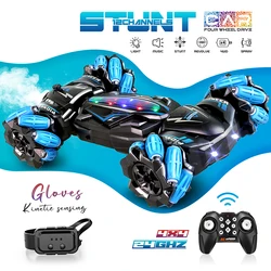 2.4g Four-Wheel Drive Spray Remote Control Stunt Car Colorful Led Light Gesture Sensor Independent Control Sound and Light Cool