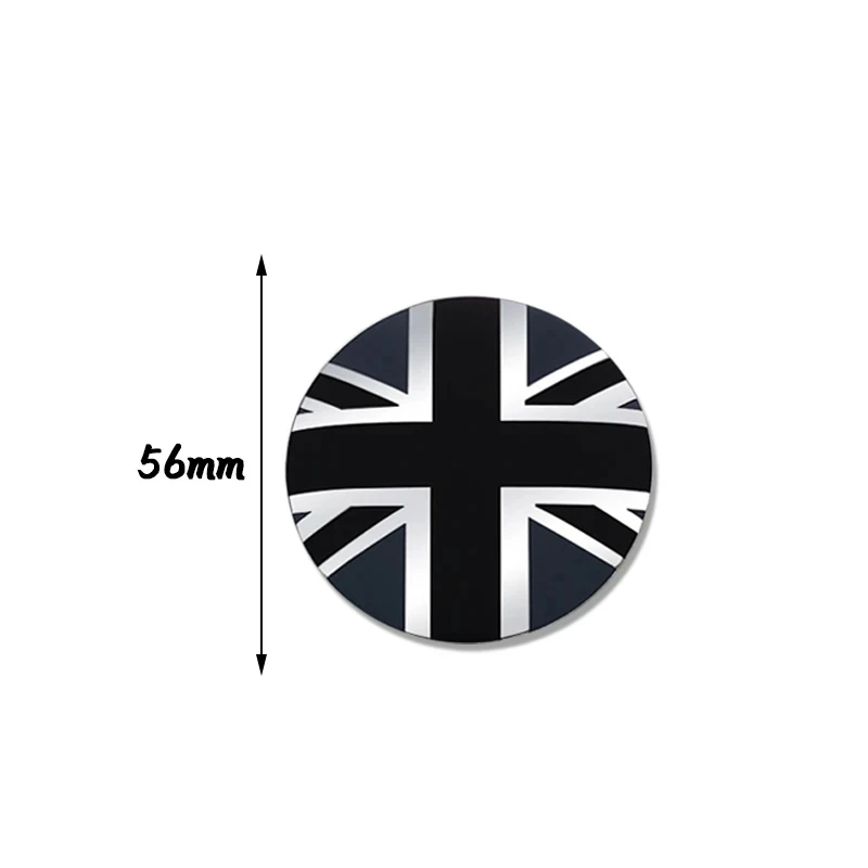 4Pcs 56mm British Flag Badge Car Wheel Center Hub Caps Emblem Stickers For Jaguar BMW Audi Porsche SEAT TESLA Dacia Ford Jeep