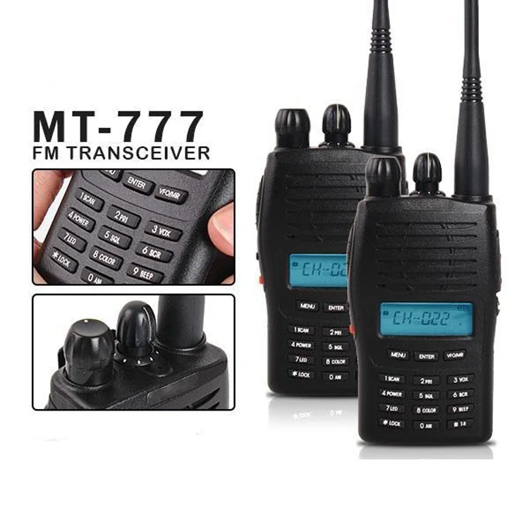 2022 cheap price communication long range two way VHF UHF walkie-talki 200km radio mt-777