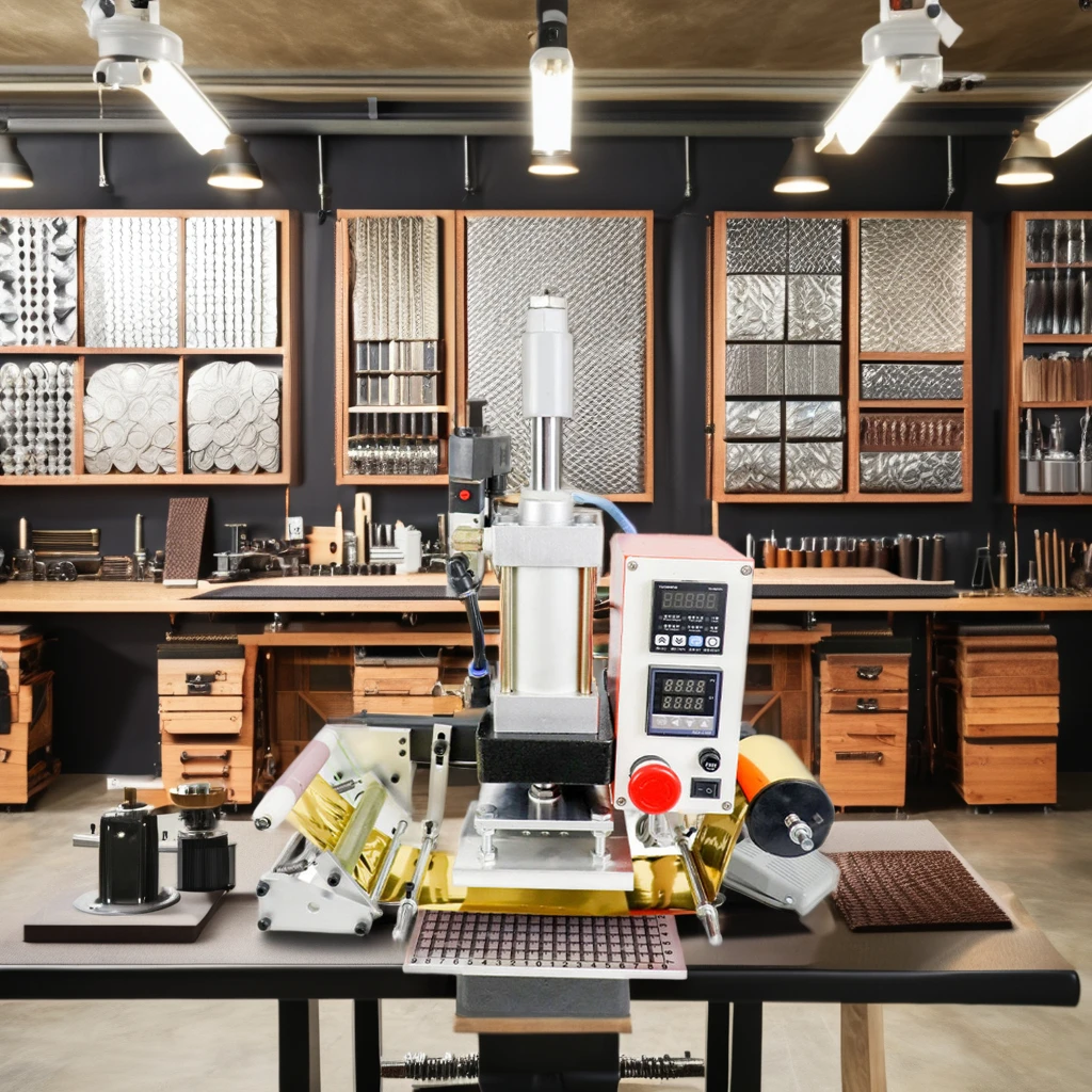 Máquina de prensa térmica para gravação em couro, pequena, manual, digital, pneumática, folha quente, para madeira, papel, logotipo personalizado, carimbo