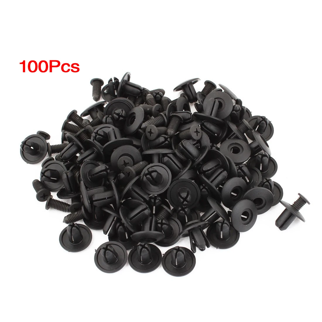 8mm Hole Dia Plastic Rivets Fastener Fender Bumper Push Pin Clips x100