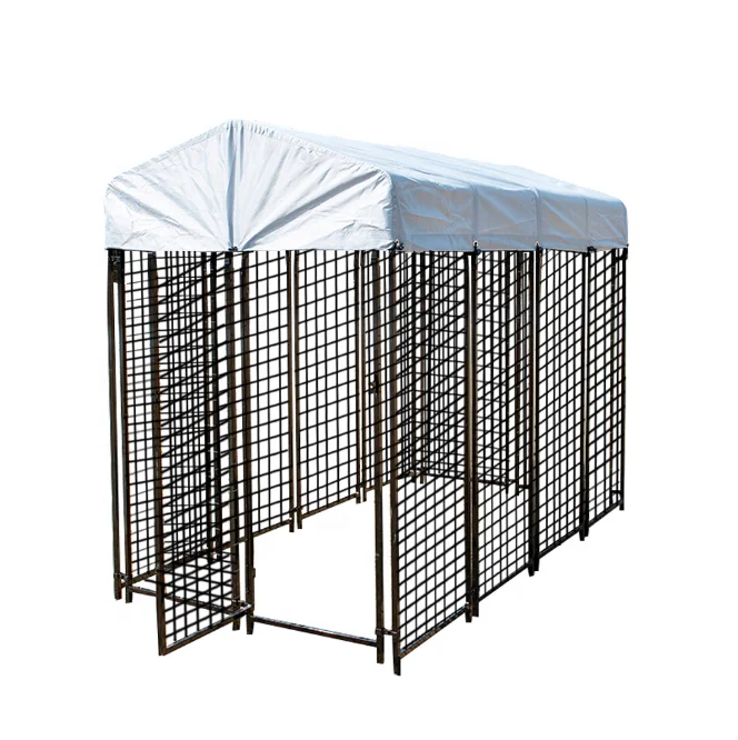 Outdoor Dog Kennel for Large Dogs Heavy Duty Welded Wire Steel Dog Playpen Fence With Secure Lock Pet Pen With UV-Resistant