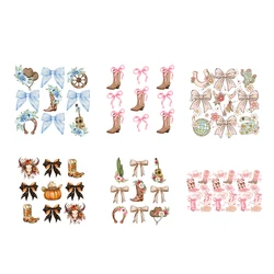 WestCowboy Bow Iron On Print Bows Patches On Clothing Hooding Fashionable Women Heat Transfer Sticker DTF Appliqued