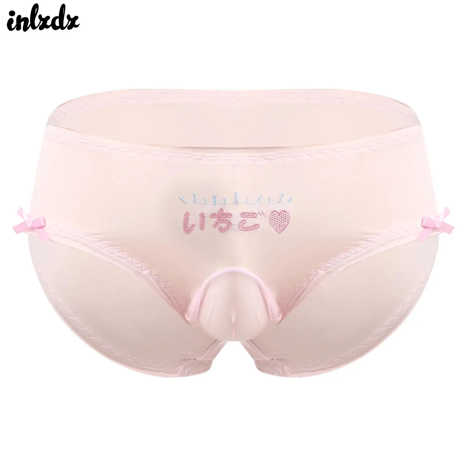 

Mens Lingerie Bulge Pouch Underwear Cute Bow Sissy Anime Sweet Floral Lace Sheer Briefs Sexy Sissy Crossdressing Panties