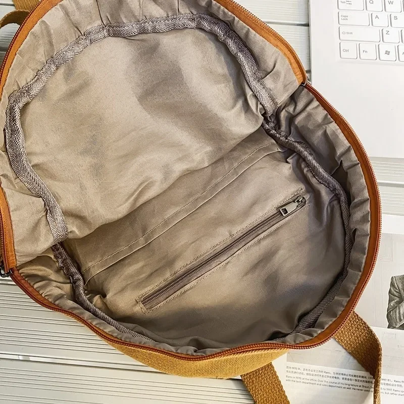 Mochila de lona vintage pequena para homens e mulheres, mini mochila simples, monocromática, unissex para meninas adolescentes e moças, nova, 2022