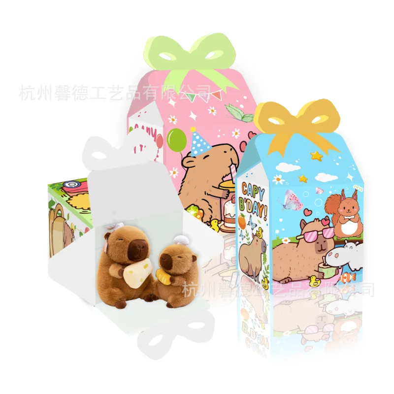 12 stks Capybara Bonbondoos Cartoon Kids Verjaardagsfeestje Gunsten Candy Cookie Treat Pakket Dozen Baby Douche Decoratie Benodigdheden