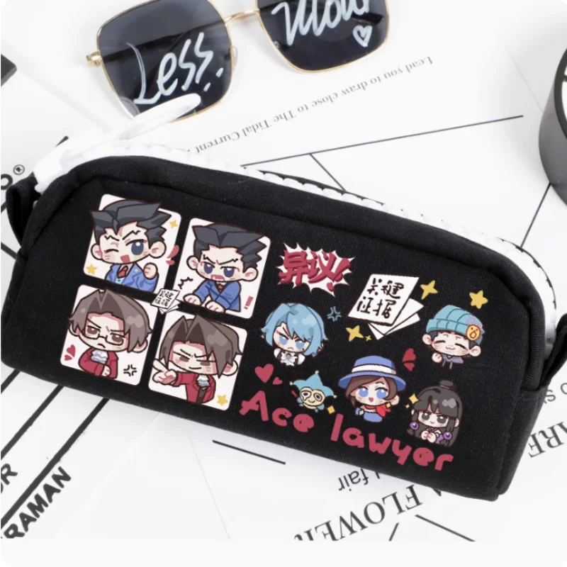 Anime Ace Attorney  Pencil Case Oxford Canvas Storage Bag Pencil Box Pencilcase School Pen Bag 2348