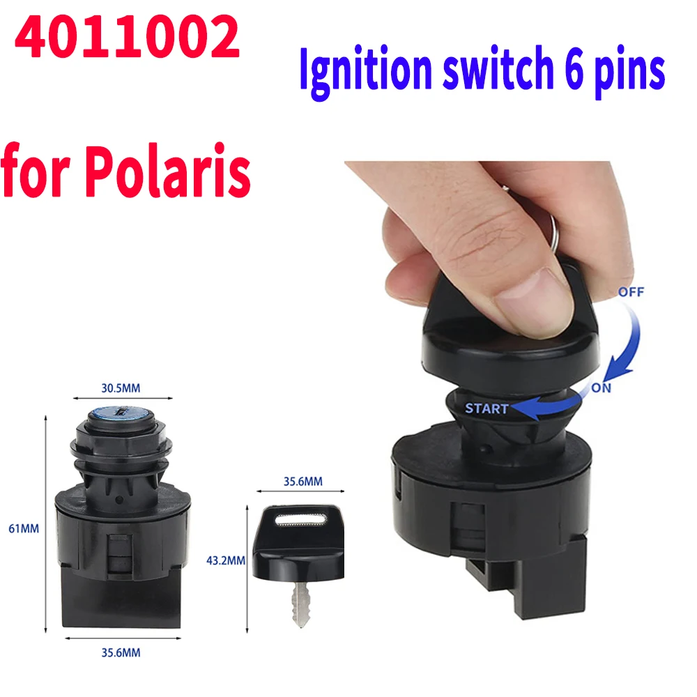 مفتاح إشعال 6 دبوس لقفل الباب الكهربائي بولاريس 4011002 2 ترس + ترس البدء 4012164 4012165 لـ Polaris Ranger 500 700 900