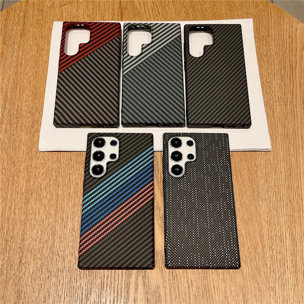 Carbon Fiber Texture For Magsafe Case For Samsung S25 S24 Plus S23 S22 Ultra Note 10 Plus 20 Ultra Matte Magnetic PC Hard Cover