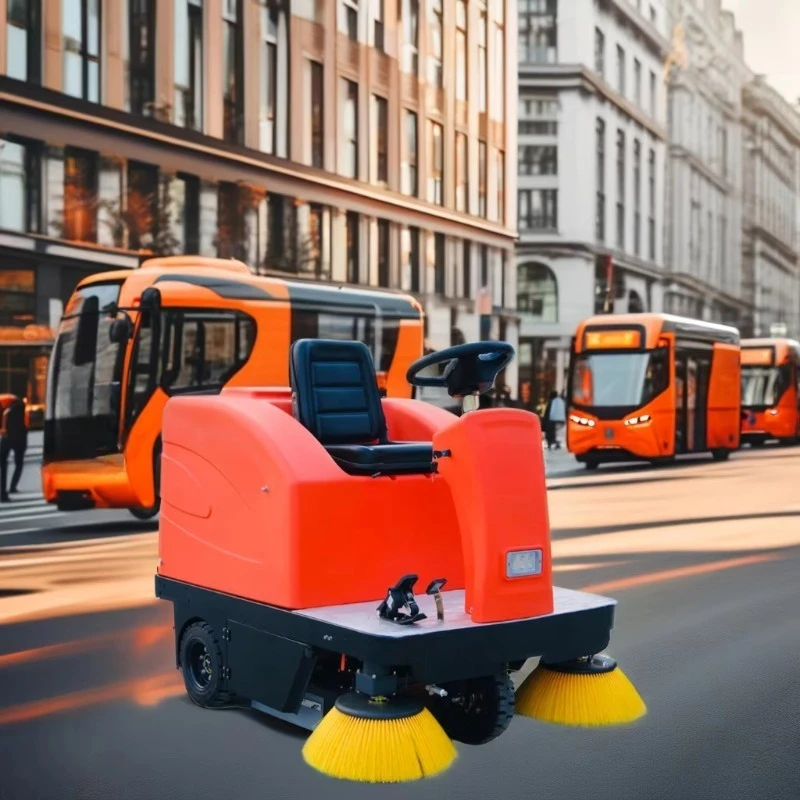 1450A Industrial Electric Ride-On Street Floor Sweeper Manual Fuel Factory Cleaning Machine with Core Components Brush Battery
