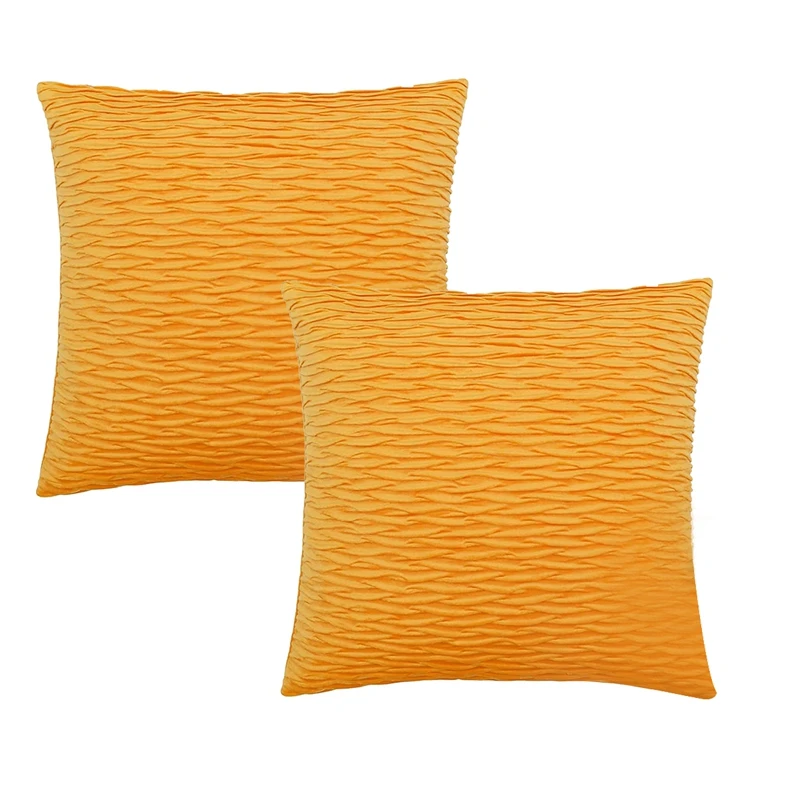 

Decorative Pillow Covers For Living Room Couch, Pleated Wave Striped Pattern Pillow Covers, Solid Soft