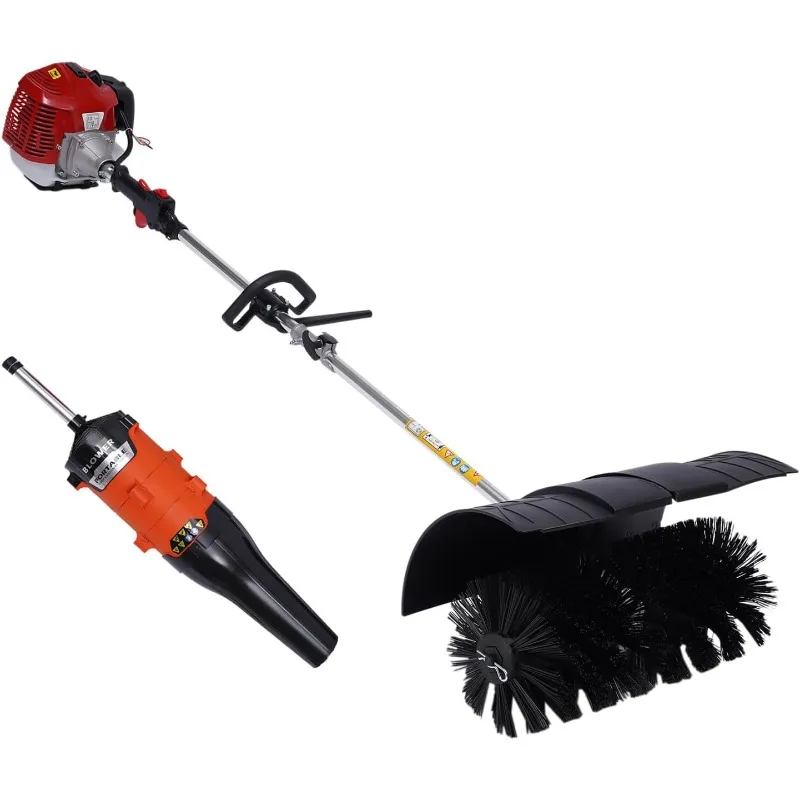 ไม้กวาดกวาดแก๊ส,52CC 2.3HP 2 จังหวะมือถือกวาดกวาดพร้อมเครื่องเป่าลม, หิมะ Driveway สนามหญ้าสนามหญ้ากลางแจ้งประดิษฐ์ B