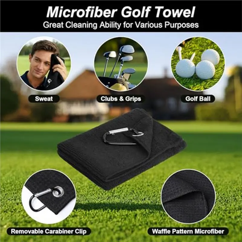NEW-Golf Club Cleaner Cleaning Kit Includes Towel, Brush, Divot Tool, Groove Sharpener For Men& Women
