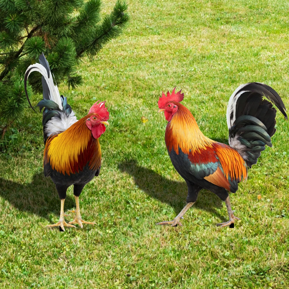 

Garden Rooster Statues Waterproof Chicken Statue Garden Decorations Acrylic Chicken Statue For Farm Patio Lawn Back Yard Home