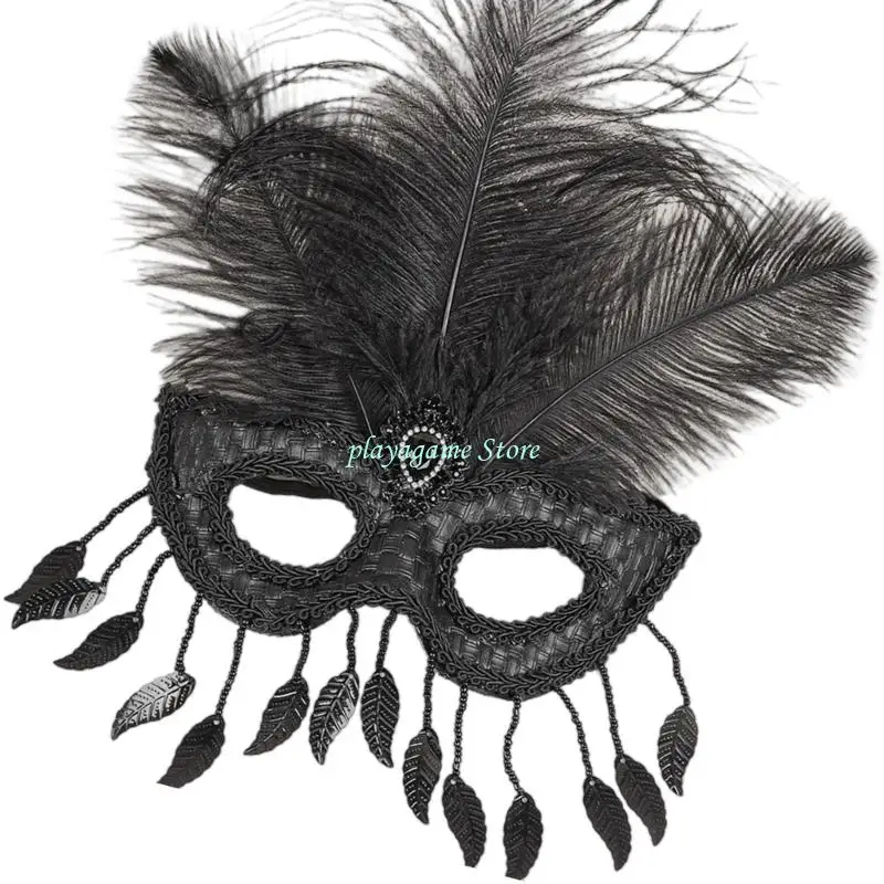 

Y88A Eye Catching Trimmed Plastic Masquerade Mask Breathable Design Halloween Accessory For Themed Parties Event