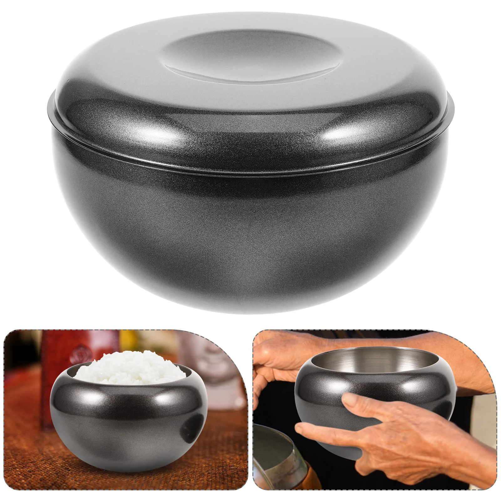 Stainless Steel Vintage Style Kitchen Serving Bowl For Fruit Salad Snack Dessert Multi-Function Food Accessories Household