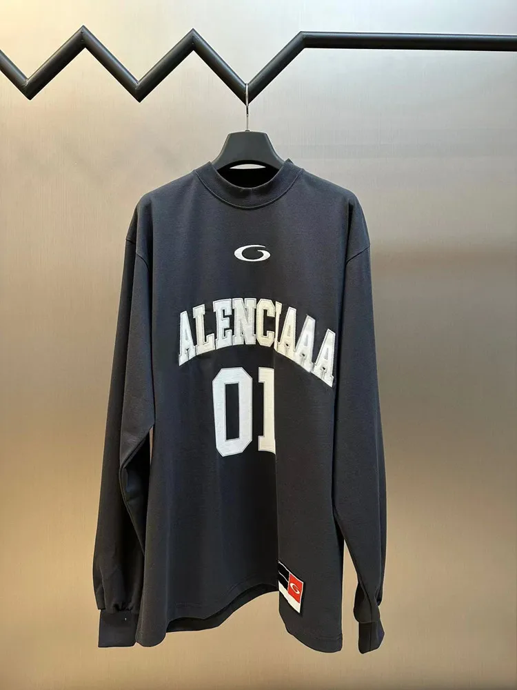 

Женская базовая футболка Paris Fashion с длинным рукавом, новинка ранней весны 2025, универсальная, с вышитыми буквами