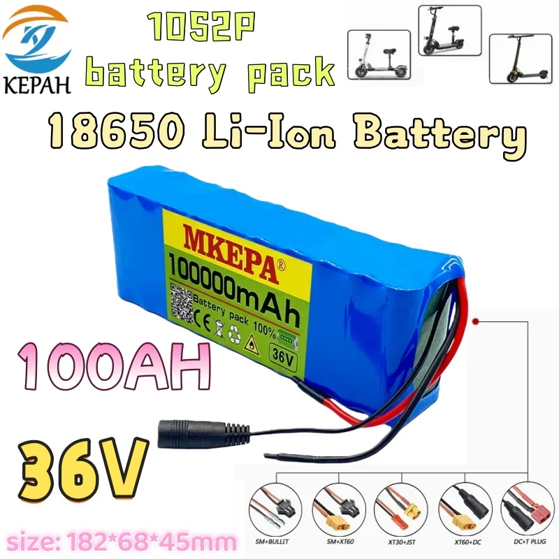 

36 В 100 Ач литий-ионный аккумулятор для электрического скутера 10S2P 500 Вт высокая емкость долговечный для электронного скутера 36 В