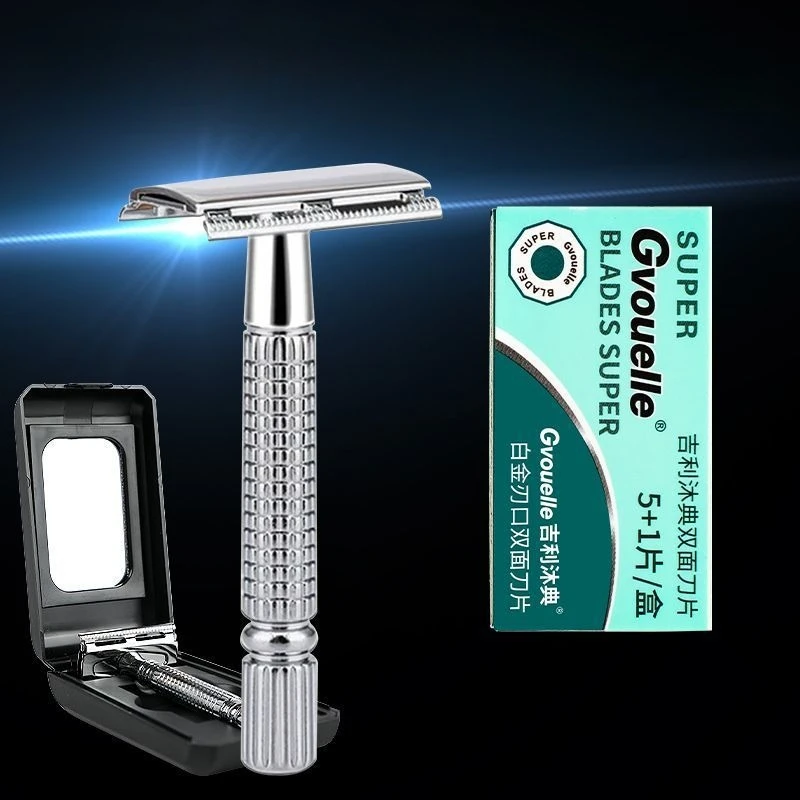 

Double Edge Razor for Unisex Safety Razor with 1Pc Delicate Box Holder and 1 Box Blade Professional Barber Styling Accessories