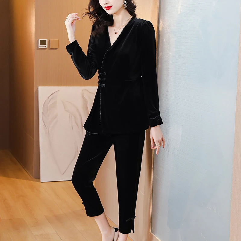 AIMEILI Women Elegant Black  Designer Skirt Suit Set Interview Suits &blazer High Quality Female Office Ladies Blazer