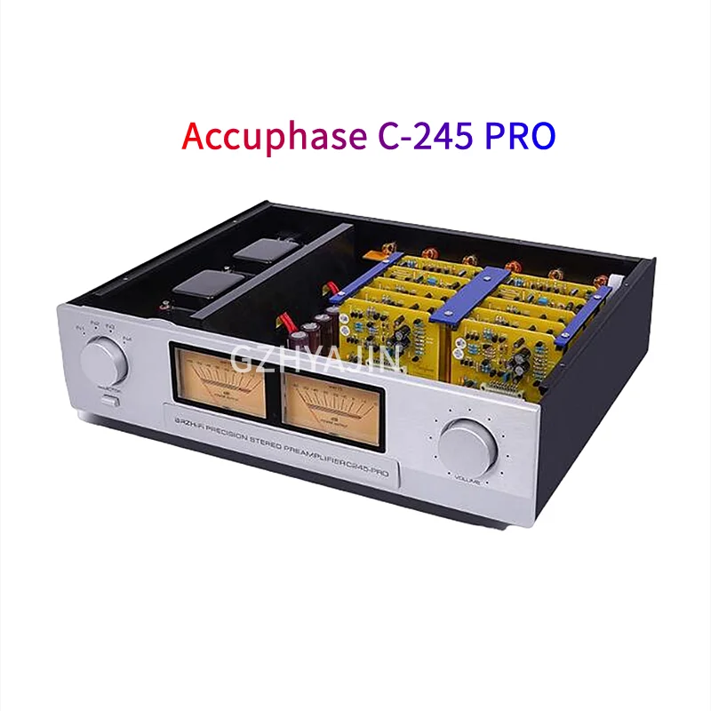 BRZHIFI Refer to Accuphase C-245 Circuit Full Balanced HiFi Fever Preamplifier with Remote Control VU Meter RCA XLR Input Output