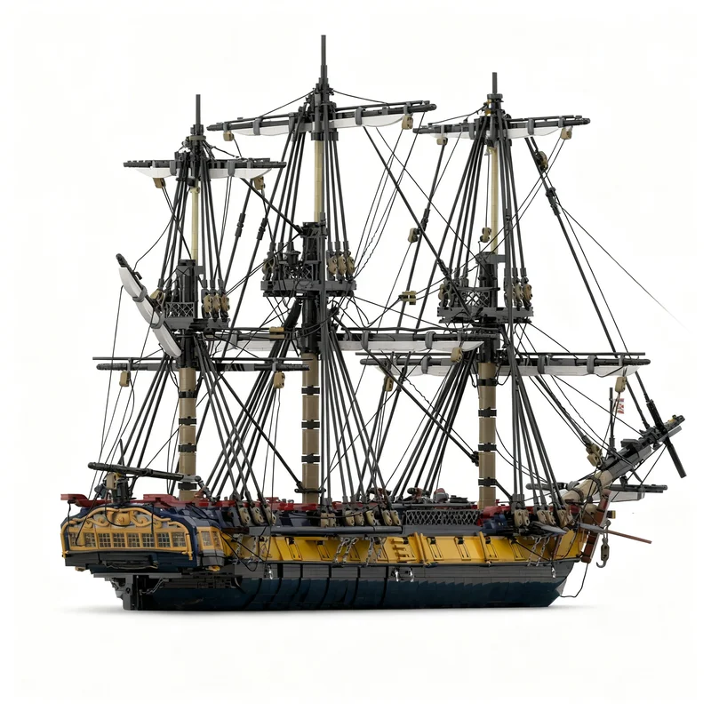 7920pcs MOC Pirates HMS Euryalus Alt Color Model Building Blocks Toy Construction Christmas Gift Education Brick Idea Kids DIY