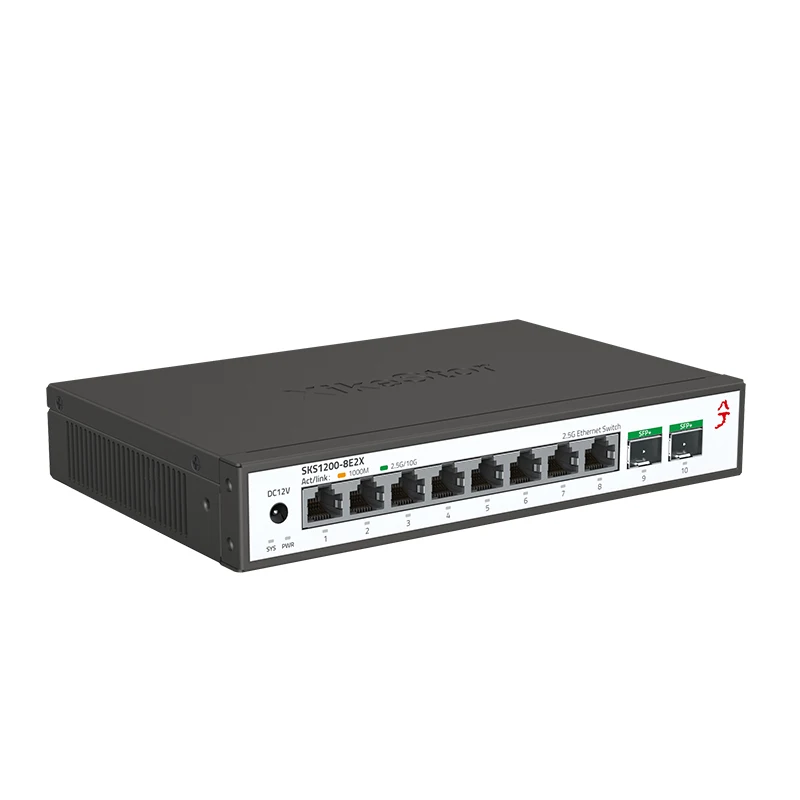 XikeStor 2.5G Unmanaged Switch 8-Port 2.5G RJ45 2-Port 10G SFP+ Ethernet Plug and Play