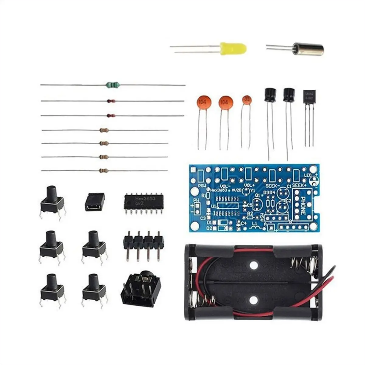 ~Upgraded 2026-RDA5807 DIY Electronic Kits Wireless Stereo FM Radio Receiver Module PCB 76MHz-108MHz DC 1.8V-3.6V