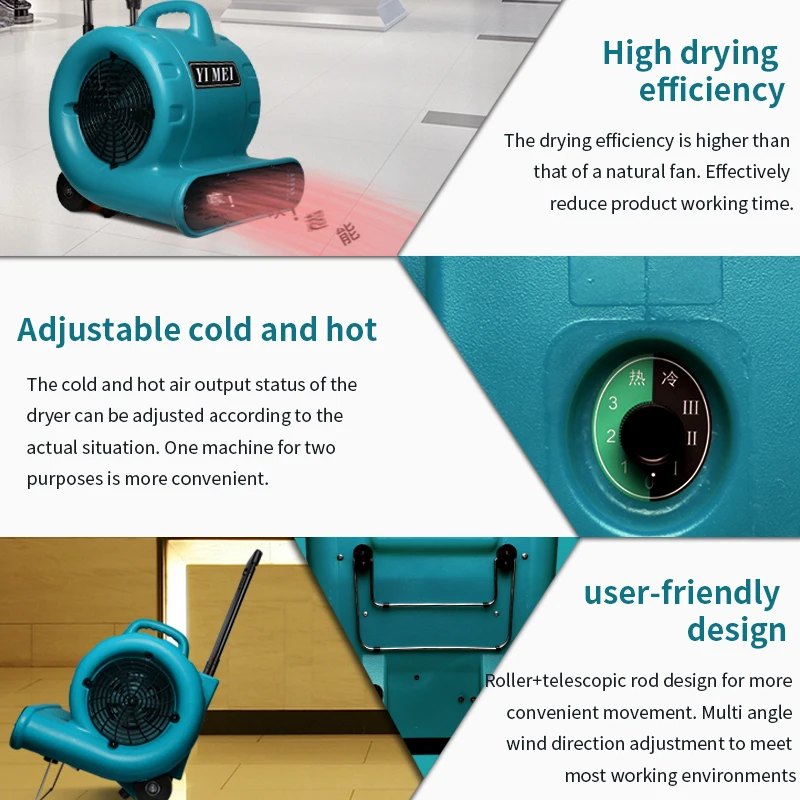 2025 Ventilador de ar quente portátil elétrico de tapete de piso de novo estilo de alta qualidade para secagem