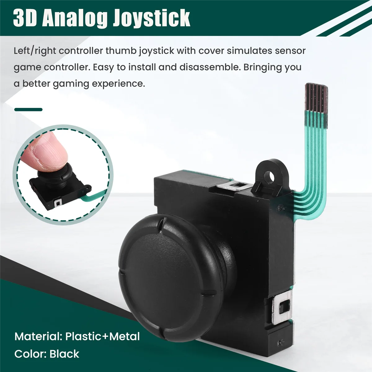 Joystick analógico 3D para interruptor controlador, polegar varas, substituições do sensor