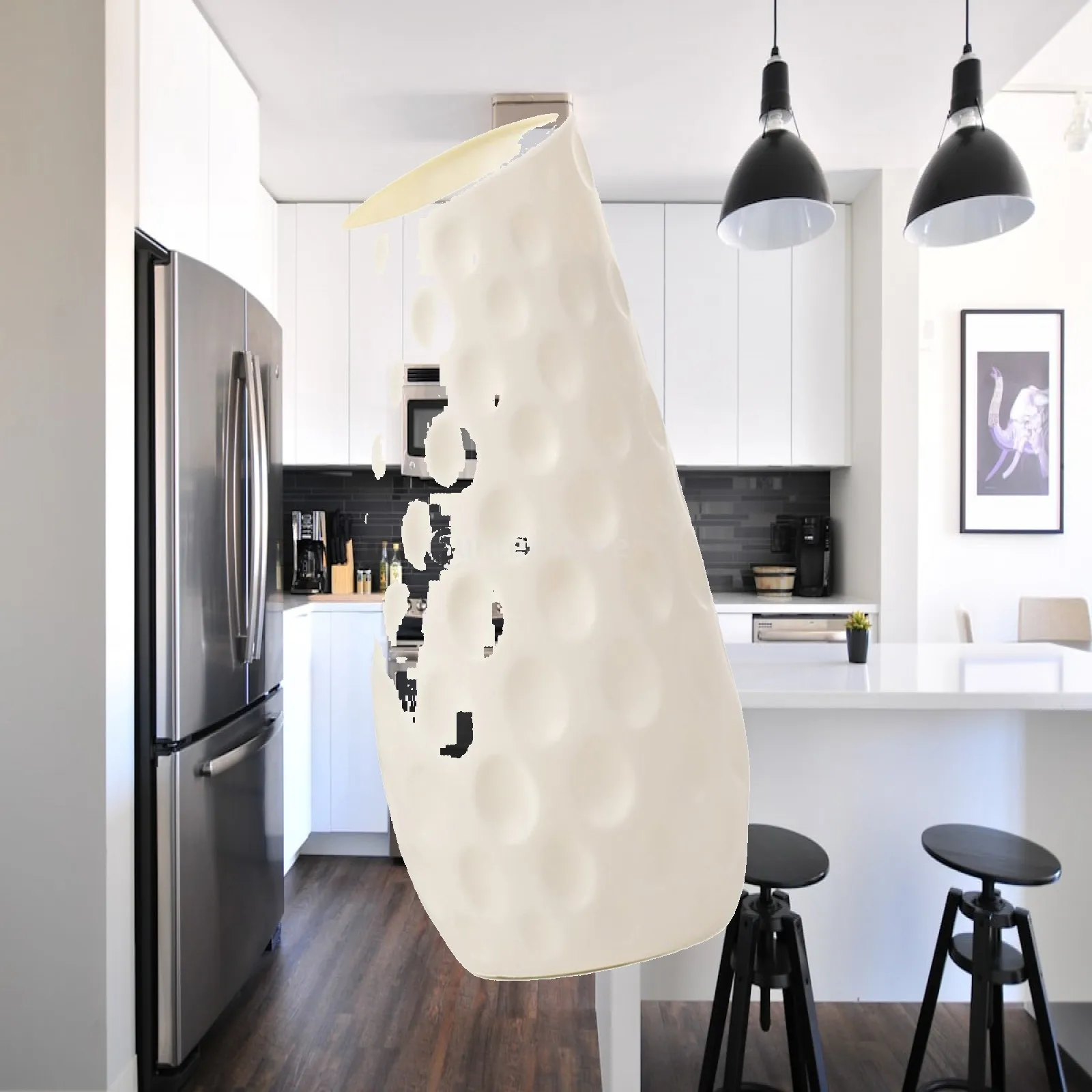 Modern Slanted Plastic Flower Vase for Living Room Decor Shatter Resistant Decorative Plant Pot for Shelf Mantel