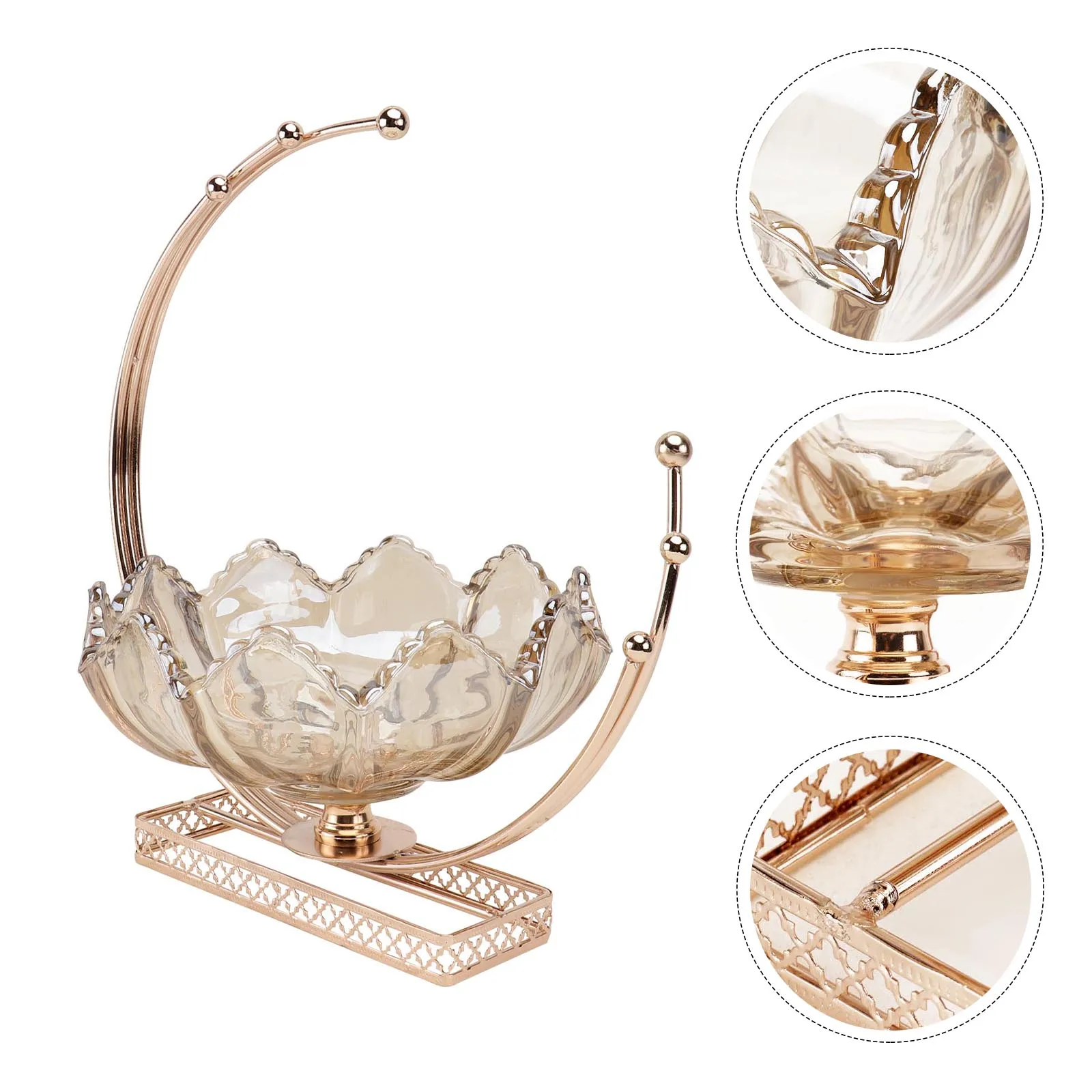 

1pc Fruit Plate Nordic Style Home Tray Kitchen Supply Light Brown Decorative Tray For Coffee Shop Living Room Party Simple Snack